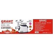 Электрическая мясорубка с соковыжималкой и насадка для набивки колбас GRANT 6252 3000W Белая