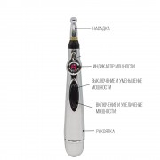 Массажер для тела электрический ручной (массажная ручка) 3в1 Massager Pen W-912 на батарейках Серебристый