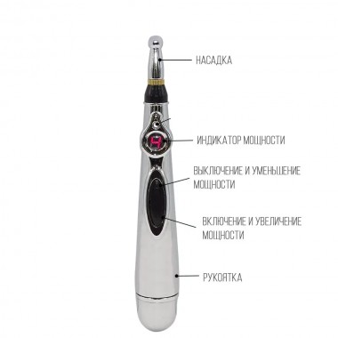 Массажер для тела электрический ручной (массажная ручка) 3в1 Massager Pen W-912 на батарейках Серебристый