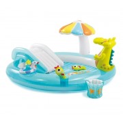 Детский надувной игровой центр Intex Аллигатор 201х170х84см с горкой и аксессуарами 57165