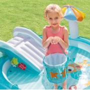 Детский надувной игровой центр Intex Аллигатор 201х170х84см с горкой и аксессуарами 57165