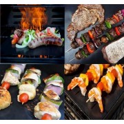 BBQ grill sheet гриль мат портативный антипригарным покрытием 33 Х 40 см для овощей, мяса, морепродуктов