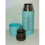Питьевой Термос из нержавеющей стали с чашкой 350мл цвет Бирюзовй