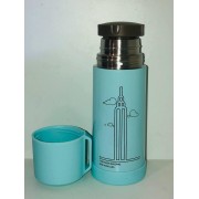 Питьевой Термос из нержавеющей стали с чашкой 350мл цвет Бирюзовй