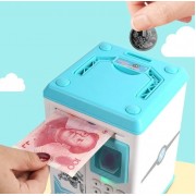 Сейф Робот копилка детская Robot Bodyguard с отпечатком пальца, музыкальная Голубой