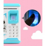 Сейф Робот копилка детская Robot Bodyguard с отпечатком пальца, музыкальная Голубой