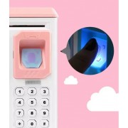 Сейф Робот копилка электронная детская Robot Bodyguard с отпечатком пальца, музыкальная Розовый