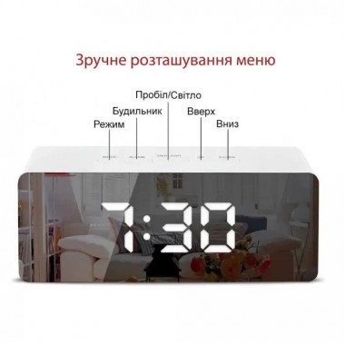 Настольные светодиодные лед часы с подсветкой YQ-719 с будильником и термометром 6в1 Настольные светодиодные лед часы с подсветкой YQ-719 с будильником и термометром 6в1