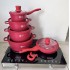 Набор кастрюль с гранитным антипригарным покрытием Higher Kitchen НК-316 из 12 предметов Красный Набор кастрюль с гранитным антипригарным покрытием Higher Kitchen НК-316 из 12 предметов Красный