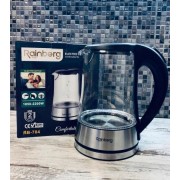 Стеклянный электрический чайник на 2 литра Rainberg RB704 с LED подсветкой 2200W Black