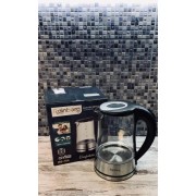 Стеклянный электрический чайник на 2 литра Rainberg RB704 с LED подсветкой 2200W Black