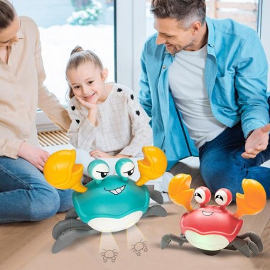 Игрушка-краб для малышей со световой музыкой, забавные игрушки для ползания HX-155C