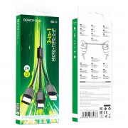 Кабель Borofone BX72 3-in-1 charging cable(iP+Type-C+Micro)