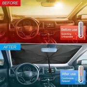 Автомобильный солнцезащитный зонтик на лобовое стекло 78х136 см