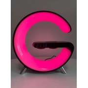 Светильник, ночник RGB Smart Light Sound Machine с беспроводной зарядкой 15W и Bluetooth колонкой 3W - черный