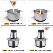 Измельчитель чаша 2 л 4 лезвия из нержавеющей стали Rainberg RB-2202 1300 Watt