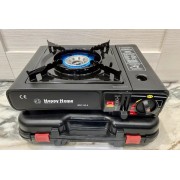 Портативная туристическая газовая плита с пьезоподжигом Happy Home BDZ-155-A в кейсе