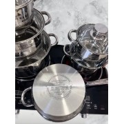 Набор посуды из нержавеющей стали Zepline ZP 075 Набор стильной посуды из 12 предметов