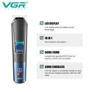 Машинка для стрижки волос VGR V-108 триммер машинка для стрижки 10 в 1