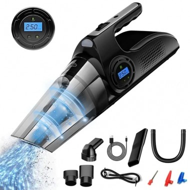 Автомобильный аккумуляторный пылесос с компрессором Car vacuum cleaner 110W