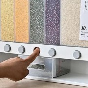 ОРГАНАЙЗЕР для сыпучих продуктов Assorted Grain Rice Bucket Диспенсер, с кнопкой дозатором для круп 6 секций