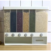 ОРГАНАЙЗЕР для сыпучих продуктов Assorted Grain Rice Bucket Диспенсер, с кнопкой дозатором для круп 6 секций