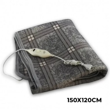 Теплая электропростынь с подогревом Electric Blanket 150х120см (клетчатая, Серая)