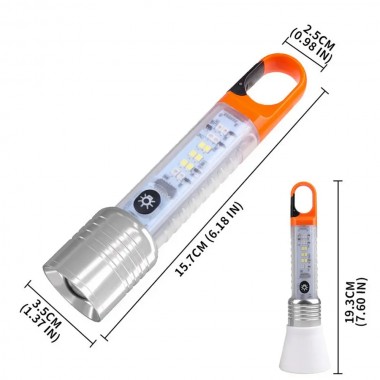 Многофункциональный ручной портативный аккумуляторный фонарик с USB TYPE-C зарядкой X-202