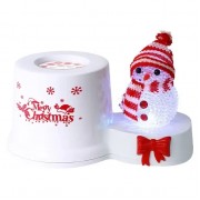 Ночник проектор снеговик на подставке 3Вт светодиодный от USB 185x115x95мм White/Red