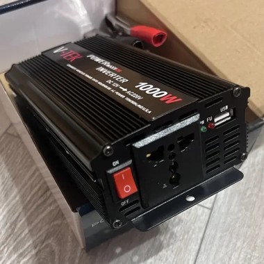 Преобразователь напряжения автомобильный V-TEK PowerMaxx-SSK1000W, инвертор 12/220В, USB, охлаждение Черный