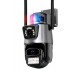 Уличная охранная поворотная WIFI камера  Dual Lens Zoom 8MP сирена, зум, iCSee удаленным доступом онлайн