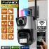 Уличная охранная поворотная WIFI камера  Dual Lens Zoom 8MP сирена, зум, iCSee удаленным доступом онлайн
