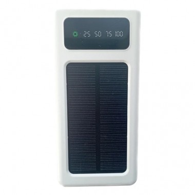 УМБ Power Bank Solar 50000mAh повербанк 4 в 1 с солнечной панелью, экраном, фонариком White