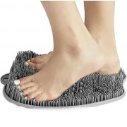 Массажная щетка мочалка для спины и ног Силиконовая на присосках в ванную или душевую Серая