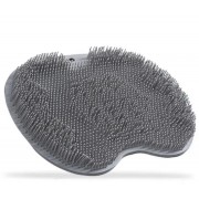 Массажная щетка мочалка для спины и ног Силиконовая на присосках в ванную или душевую Серая