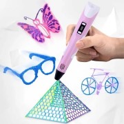 3D-Ручка 3Dpen С Lcd Экраном Полный Набор Пластик Розовый