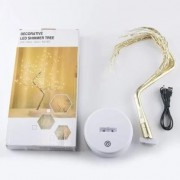 Лед Светильник Ночник Дерево Бонсай Серебристого Цвета с Теплым Светом USB + 3AA