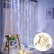 Гирлянда 3*2 метра Штора Белая LIGHT от USB + пульт SF-18