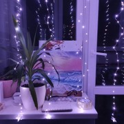 Гирлянда 3*2 метра Штора Белая LIGHT от USB + пульт SF-18