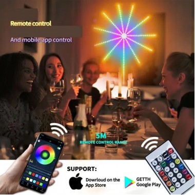 Светодиодный смарт фейерверк с bluetooth 28Key Kit ВТ с музыкальным режимом APP LED LIGHT SF-9