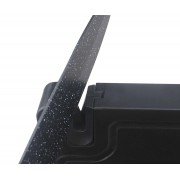 Набор кухонных ножей из нержавеющей стали с магнитной подставкой UNIQUE UN-1841-KS 6 предметов + точилка Черны