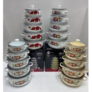 Набор кастрюль со стеклянной крышкой эмалированные Higher Kitchen ZP-321 набор из 10 шт