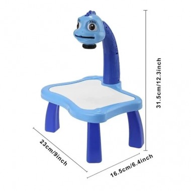 Детский столик проектор для рисования Projector Painting набор с проектором, 24 слайда, фломастеры Синий