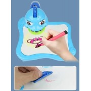 Детский столик проектор для рисования Projector Painting набор с проектором, 24 слайда, фломастеры Синий