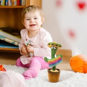 Интерактивный плюшевый танцующий кактус МЕКСИКАНЕЦ Dancing Повторюшка поющий кактус с подсветкой