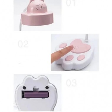 Сенсорная светодиодная гибкая настольная лампа в виде кошачьей лапы DIGAD 1925 Голубой, Розовый Сенсорная светодиодная гибкая настольная лампа в виде кошачьей лапы DIGAD 1925 Голубой, Розовый