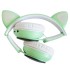 Беспроводные наушники Кошачьи ушки CatEar ST77M с подсветкой RGB Bluetooth MP3 плеер Green