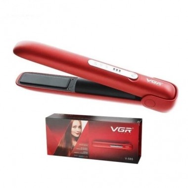 Выпрямитель для волос Hair Straightener VGR V-585 беспроводной,  с 3 уровнями нагрева, Красный Серебро