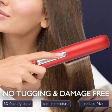 Выпрямитель для волос Hair Straightener VGR V-585 беспроводной,  с 3 уровнями нагрева, Красный Серебро