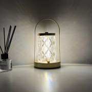 Портативная металлическая настольная LED лампа D15 Аккумуляторная лампа с сенсорным управлением